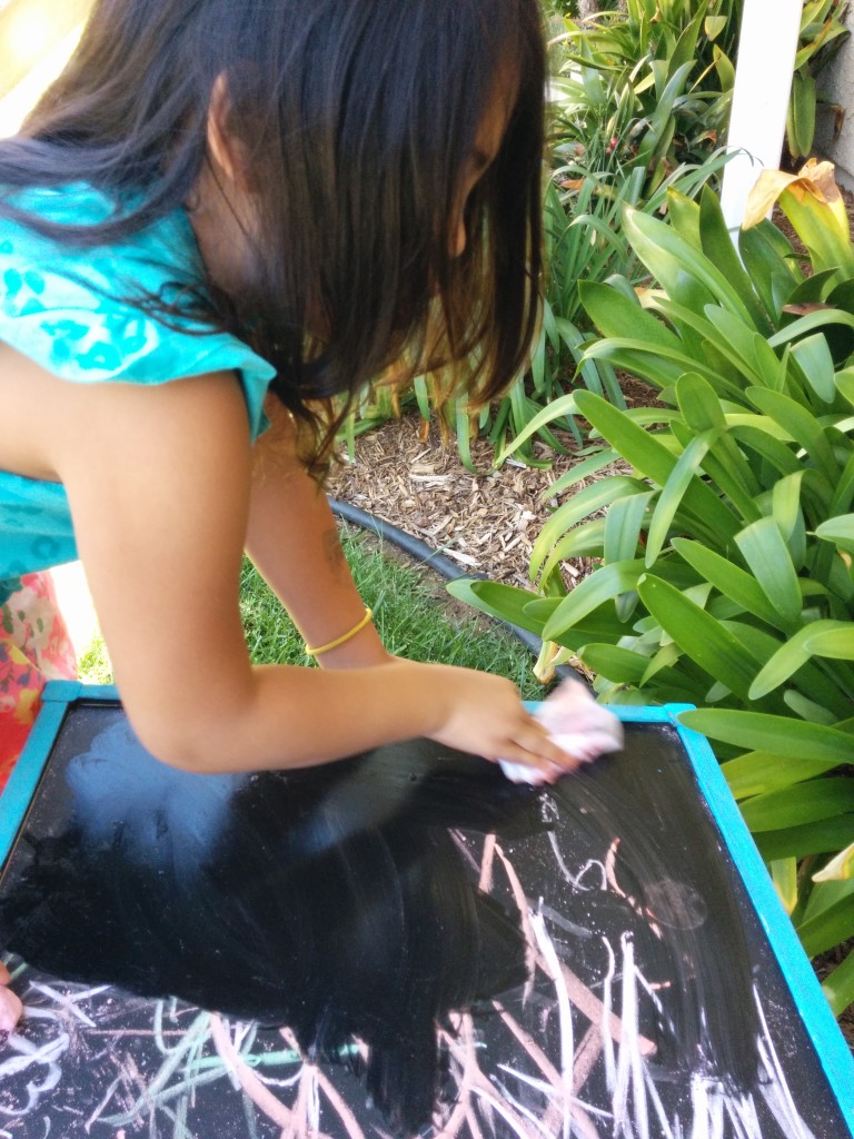 alana cleaning chalkboard table