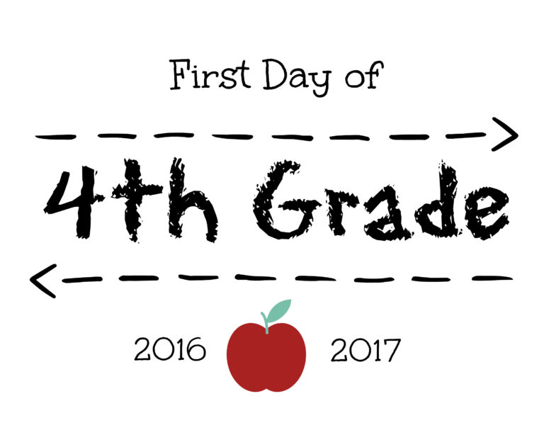 First Day of 4th Grade Sign
