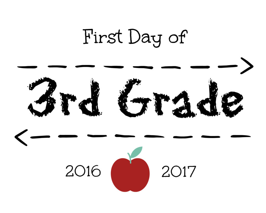 First Day of 3rd Grade Sign | The Pinky Project