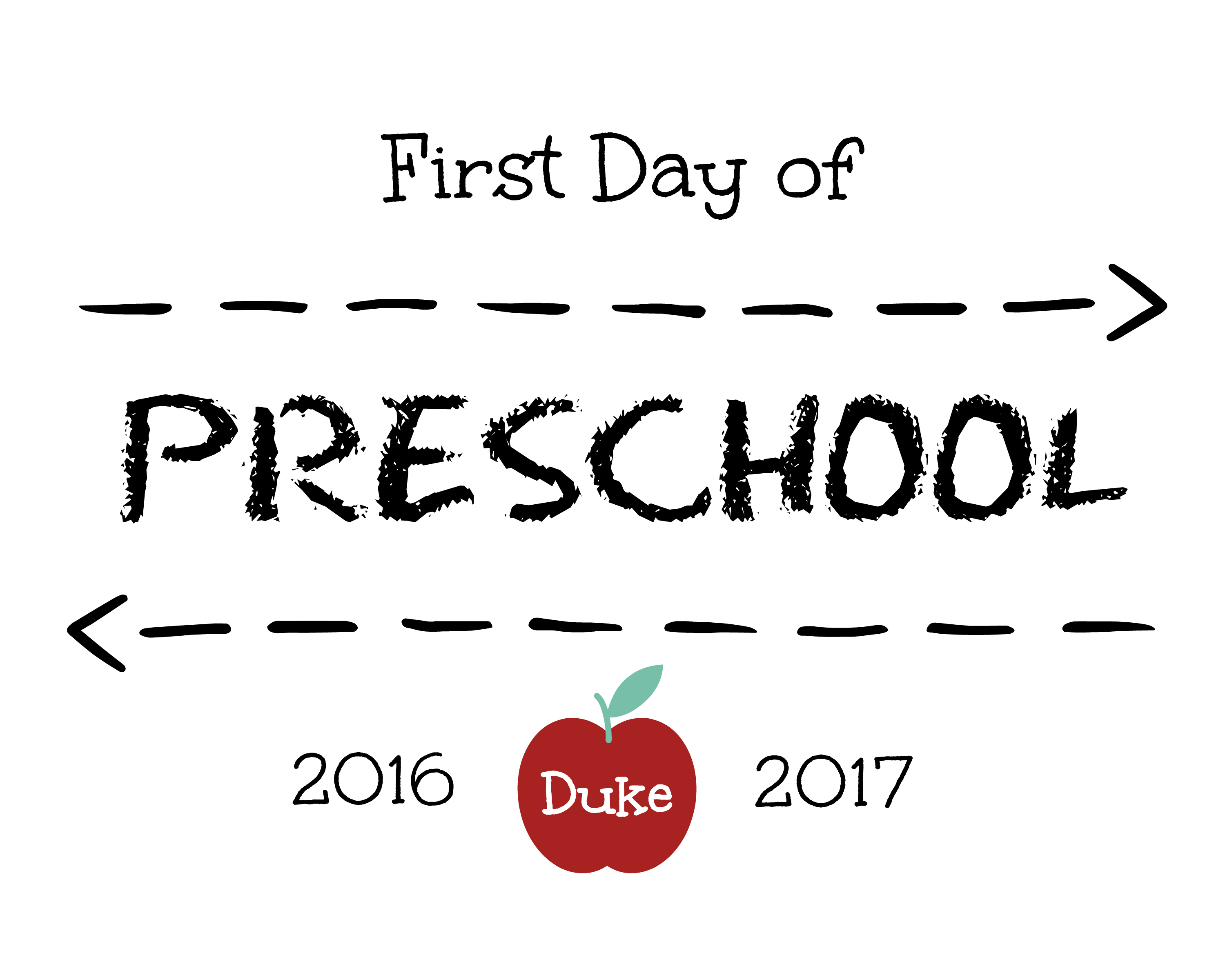 first day of kindergarten sign 2018